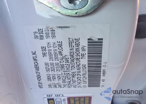 2020 Acura Rdx Advance from USA, damaged, VIN 5J8TC2H78LL015240
